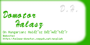 domotor halasz business card